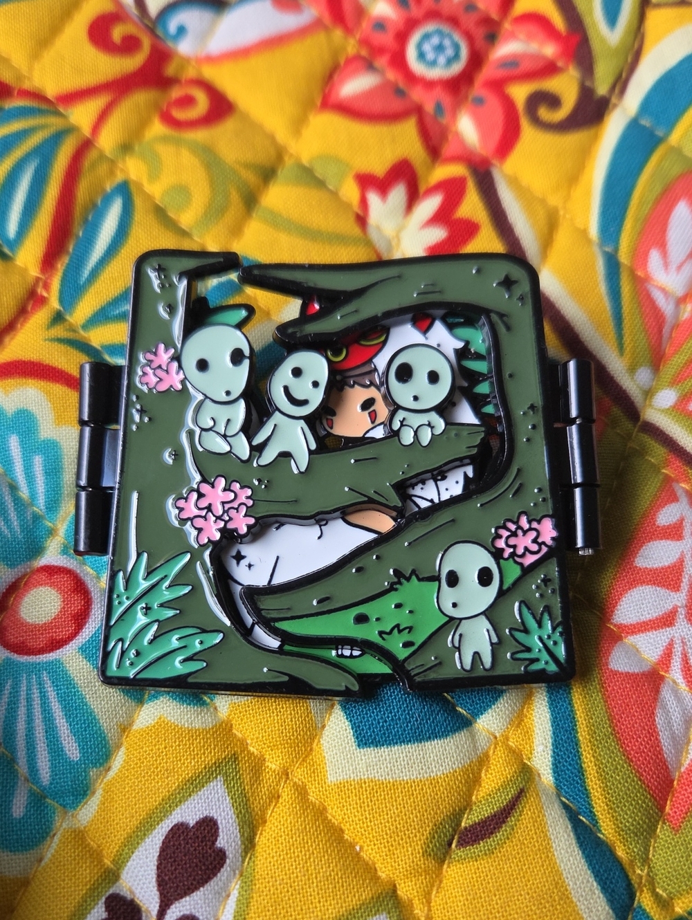 Enamel Pin Box Clasp Forest Spirits Design in Green Studio Ghibli Spirited Away